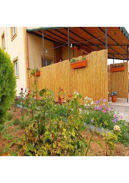 120 Cm x 6 Metre Kamış Hasır Balkon Çiti Bahçe Çiti Gölgelik Dekorasyon