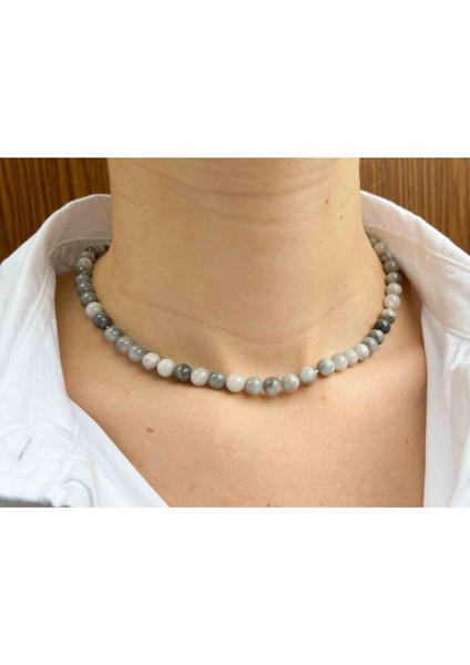 Sertifikalı Kartal Gözü Taşı Doğaltaş Kolye 8 mm