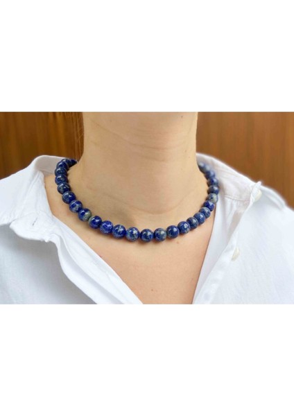 Sertifikalı Lapis Lazuli Taşı Doğaltaş Kolye 10 mm