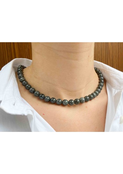 Sertifikalı Labradorit Taşı Doğaltaş Kolye 10 mm