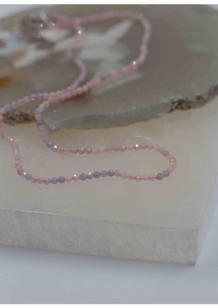 Sertifikalı Morganit Taşı Doğaltaş Ince Kolye 2 mm fırsatları