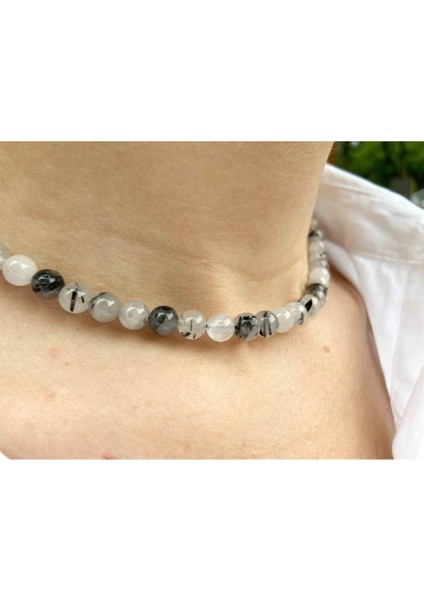 Sertifikalı Rutil Kuvars Taşı Doğaltaş Kolye 8 mm fiyatları