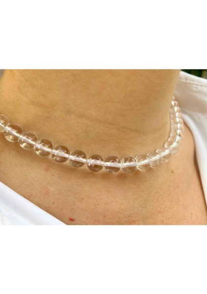 Sertifikalı Kristal Kuvars Taşı Doğaltaş Kolye 8 mm fiyatları
