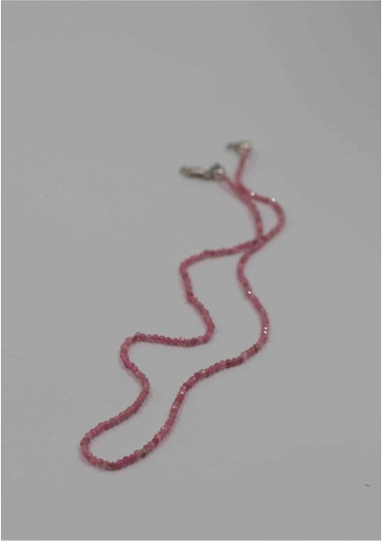 Sertifikalı Pembe Turmalin Taşı Ince Doğaltaş Kolye 2mm fiyatları