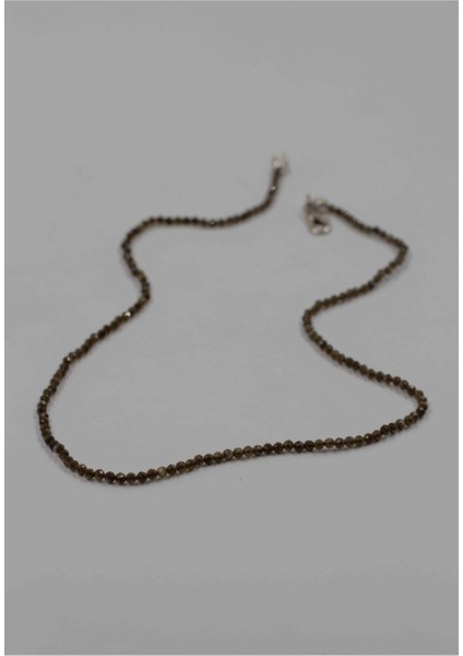 Sertifikalı Dumanlı Kuvars Taşı Ince Doğaltaş Kolye 2mm fırsatları