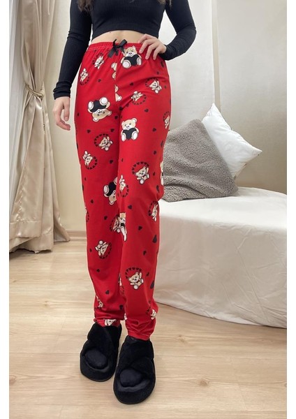 Kadın Kadife Pijama Altı Eşofman Pamuklu