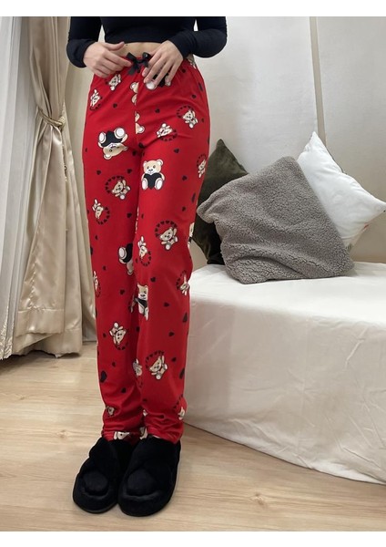 Kadın Kadife Pijama Altı Eşofman Pamuklu