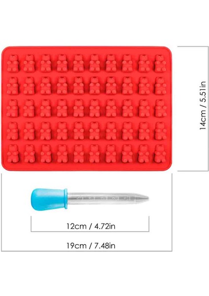 Parça Şeker Kalıbı Silikon Sakızlı Ayı Kalıpları Sakızlı Ayılar Için Pipetli Silikon Kalıplar, Jöle, Çikolata, Cadılar Bayramı Noel Şekeri (Mavi, Kırmızı, Yeşil) (Yurt Dışından)