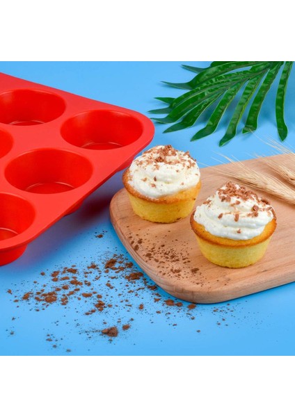 12 Bardak Silikon Muffin Tavası - Yapışmaz Bpa Free Cupcake Tavası 1 Paket Normal Boy Silikon Kalıp (Yurt Dışından)