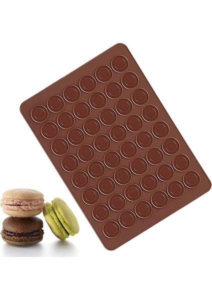 Pişirme Matı Silikon Pişirme Matı 48 Delikli Makaron Silikon Mat Silikon Kalıp Yapışmaz Kaplamalı Kalıp Makaron (Yurt Dışından)