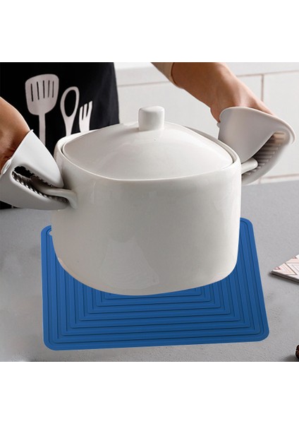 Sıcak Yemekler Için Silikon Trivet Mat/ısıya Dalı Pot Tutucu, Mutfak Masası Için Kaymaz Kalın Esnek Sıcak Pedler (Yurt Dışından)