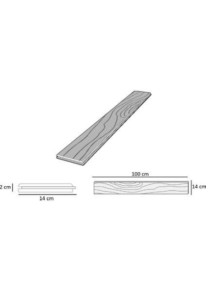 Eskitme Ahşap Lambri Pahlı Kafa Kanallı Ladin 99 x 14 x 2,0 cm Szn-72-Dark Walnut