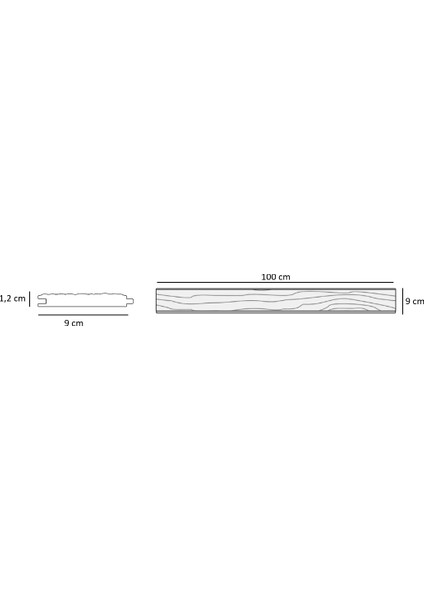Eskitme Ahşap Lambri Pahlı Düz Ladin x 9,0 x 1,2 cm Szn-01-Black +
