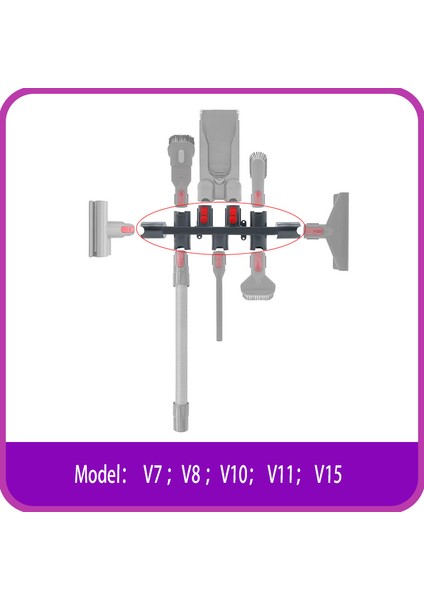 Dyson V7 V8 V10 V11 V12 V15 Elektrikli Süpürge Braketi Depolama Raf Araçları Tutucu Yer Fırça Kafası Nozul Temizleme Aksesuarları (Yurt Dışından)