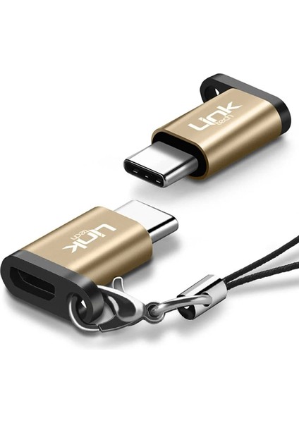 Linktech Micro USB - Type-C  Dönüştürücü Gold  MIDI-O186