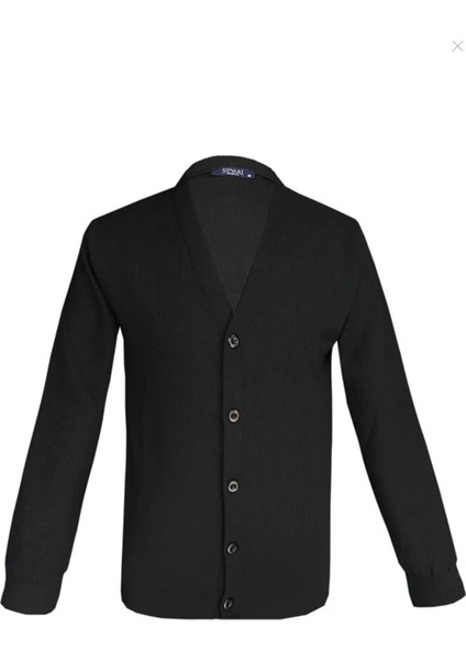 Rahat Kalıp Waffle Desenli Düğmeli Triko Hırka