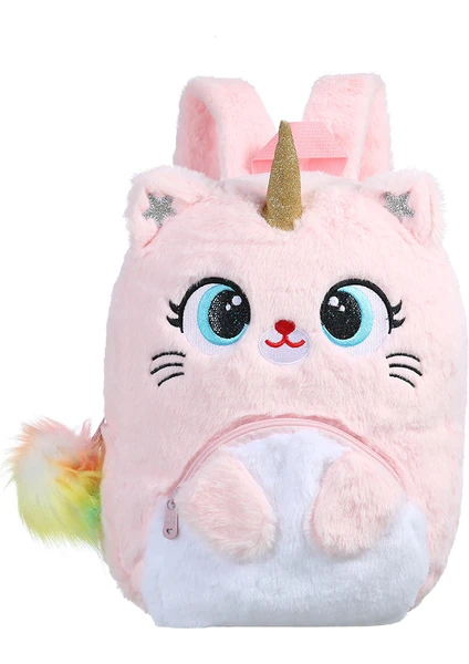 Karikatür Peluş Büyük Gözler Sırt Çantası Küçük Prenses Kedi Çocuk Sırt Çantası Anaokulu Unicorn Schoolbag (Yurt Dışından)