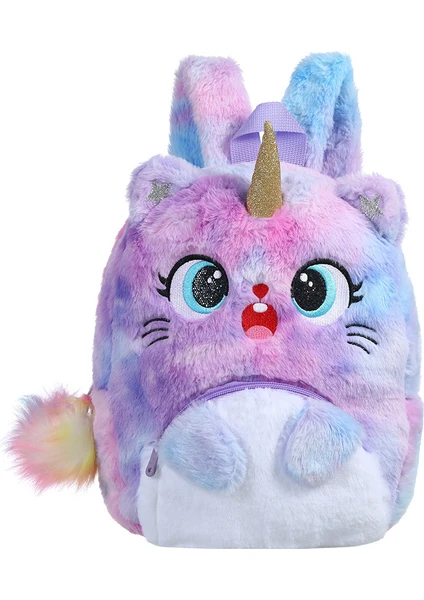 Karikatür Peluş Büyük Gözler Sırt Çantası Küçük Prenses Kedi Çocuk Sırt Çantası Anaokulu Unicorn Schoolbag (Yurt Dışından)