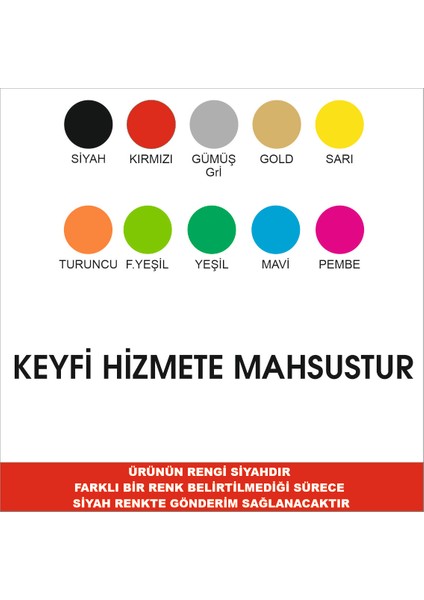 Keyfi Hizmete Mahsustur Araç Sticker 2 Adet 60X5 cm