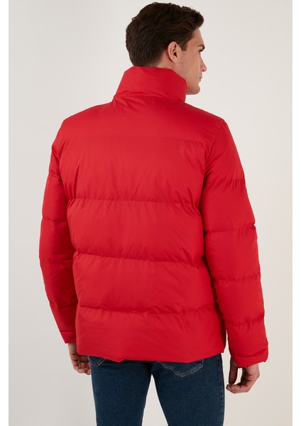 Dik Yaka Fermuarlı Suya ve Rüzgara Karşı Dayanıklı Slim Fit Şişme Mont Erkek Mont 649004 indirimleri