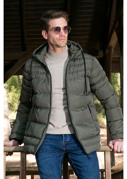 Su Itici Slim Fit Soğuğa ve Rüzgara Dayanıklı Kapüşonlu Şişme Mont Erkek Mont 649005 fiyatları