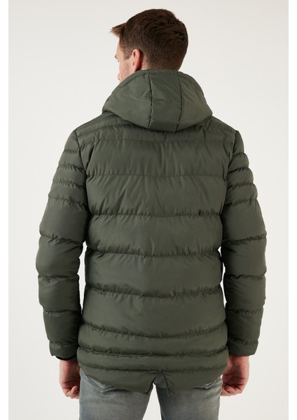 Su Itici Slim Fit Soğuğa ve Rüzgara Dayanıklı Kapüşonlu Şişme Mont Erkek Mont 649005 indirimleri
