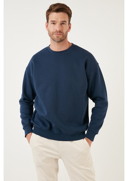 Regular Fit Bisiklet Yaka Pamuklu Içi Tüylü Yumuşak Şardonlu Sweat Erkek Sweat 5905255