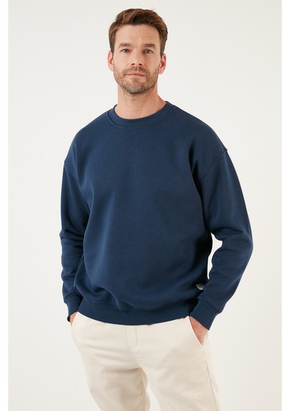 Regular Fit Bisiklet Yaka Pamuklu Içi Tüylü Yumuşak Şardonlu Sweat Erkek Sweat 5905255