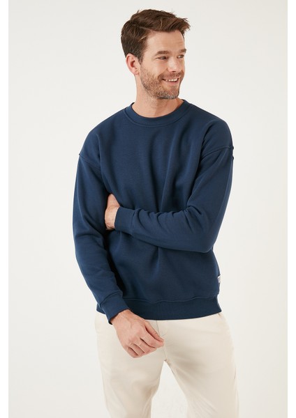 Regular Fit Bisiklet Yaka Pamuklu Içi Tüylü Yumuşak Şardonlu Sweat Erkek Sweat 5905255