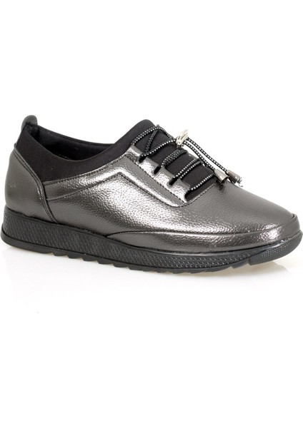 Gümüş Lastik Bağcıklı Full Kadın Ayakkabı modelleri