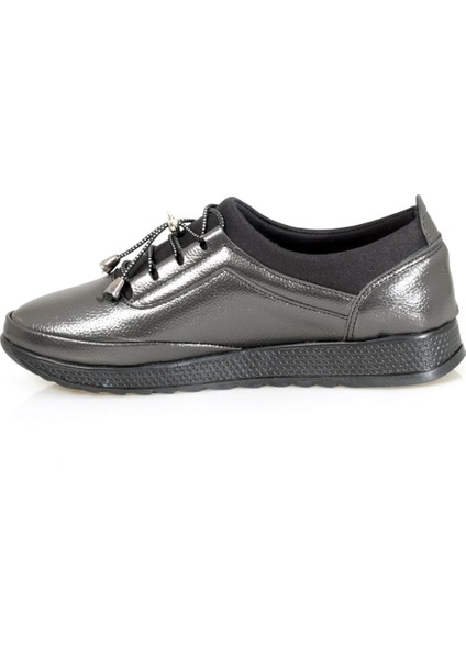 Gümüş Lastik Bağcıklı Full Kadın Ayakkabı fırsatları