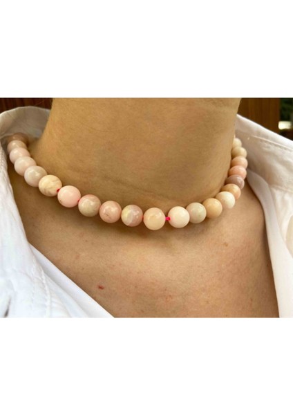 Sertifikalı Pembe Opal Taşı Doğaltaş Kolye 4 mm fiyatları