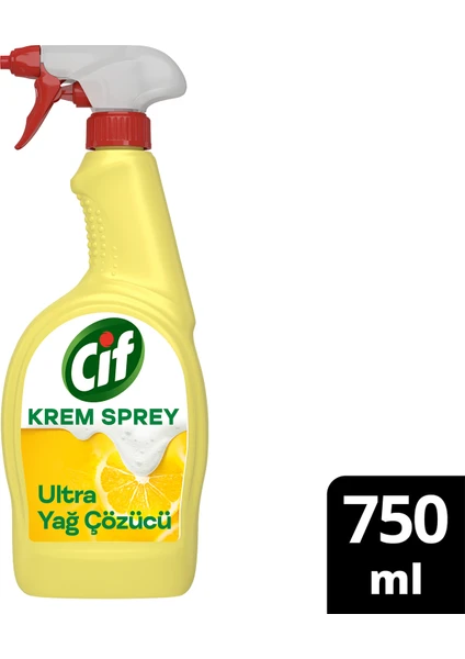 Krem Sprey Ultra Yağ Çözücü Yüzey Temizleyici Limon 750 ml