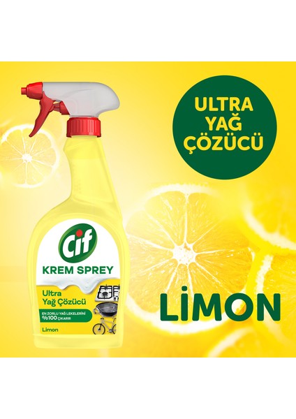 Krem Sprey Ultra Yağ Çözücü Yüzey Temizleyici Limon 750 ml