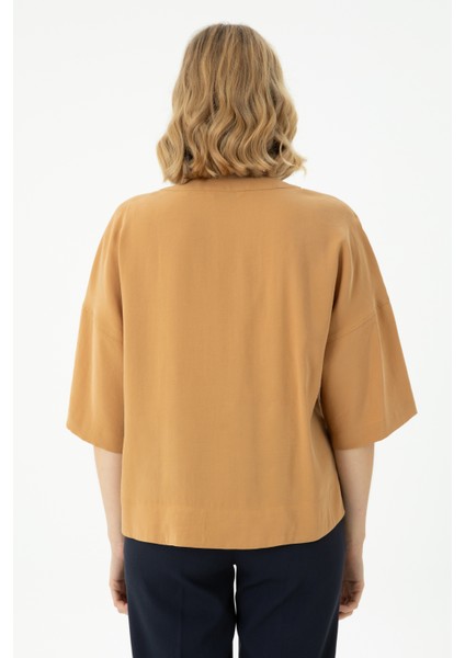 Kadın Camel Kısa Kollu Gömlek 50263178-VR015 indirimleri