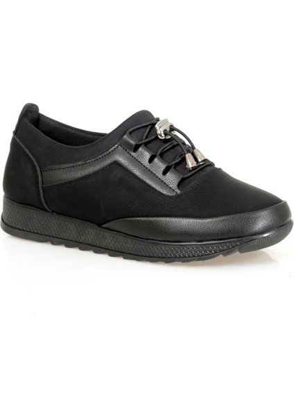 Siyah Full Lastik Bağcıklı Kadın Ayakkabı modelleri