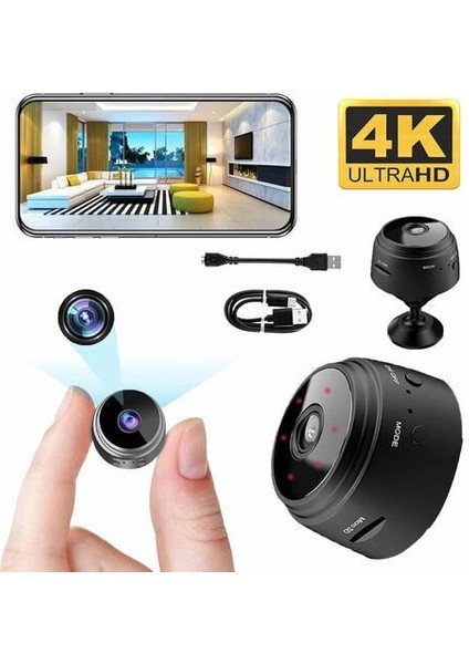 Hd Kamera A9 Tam Donanımlı (Yılan Kablosu Dahil) - Siyah (Ekstra Bir USB Kablosu Ekleyin) (Yurt Dışından)