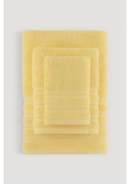Pure Bukle Bordürlü Havlu Sarı 90X150