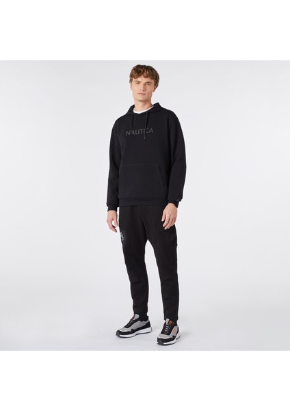Nautıca Erkek Siyah Standart Fıt Kapüşonlu Sweatshırt K37226T.0TB