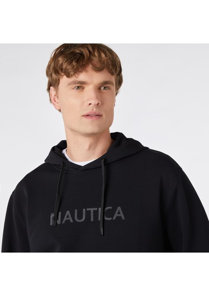 Nautıca Erkek Siyah Standart Fıt Kapüşonlu Sweatshırt K37226T.0TB