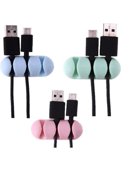 Yeşil 2 Adet Ofis Masası Kablo Düzenleyici Yapışkanlı Silikon Tel Kurşun USB Şarj Aleti Kablosu Sarıcı Ev Masa Depolama Tutucu Aksesuar Kaynağı (Yurt Dışından) modelleri