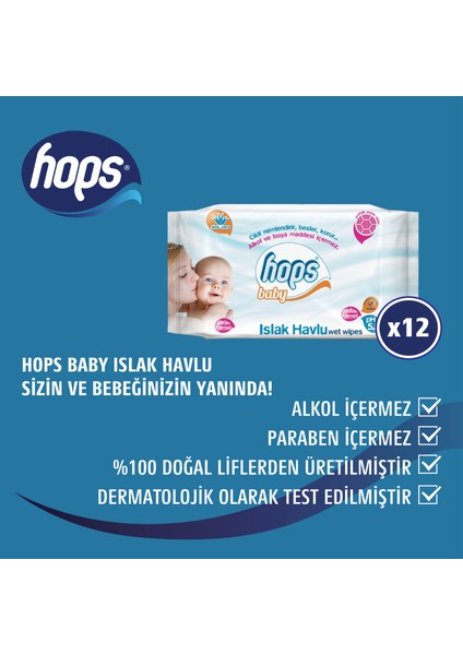 Baby Aloe Vera Özlü Islak Havlu 12 x 60 Yaprak