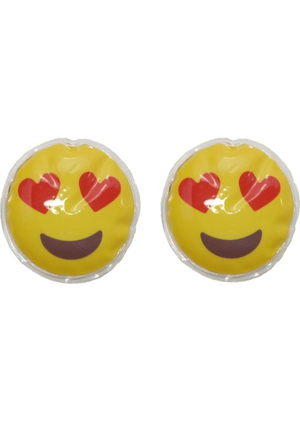 Kalpli Emoji Şekilli Cep Sobası,el Isıtıcı,2 Adet Sıcak Su Torbası Pvc 9cm