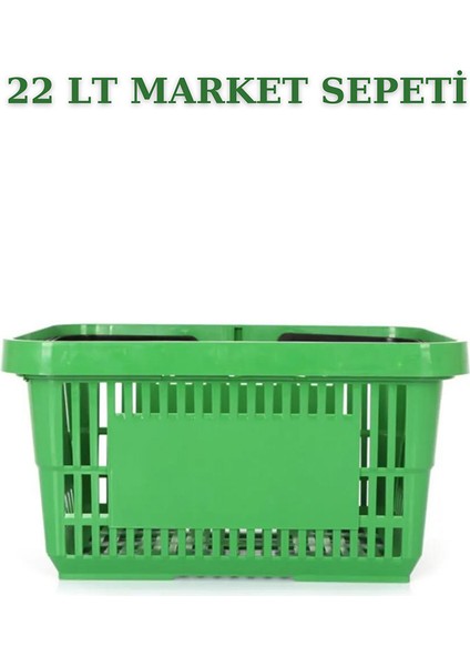1 Adet 22 Litre Market Sepeti, Alışveriş Sepeti, Saplı Market Sepeti
