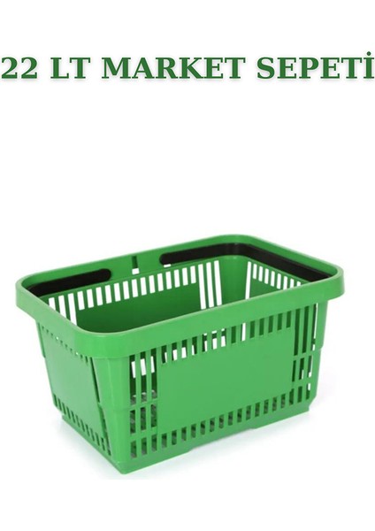 1 Adet 22 Litre Market Sepeti, Alışveriş Sepeti, Saplı Market Sepeti