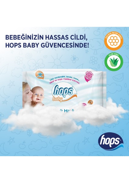 Baby Islak Havlu 60'lı, Standart Boy, (60 x 6 Adet) - 360 Yaprak