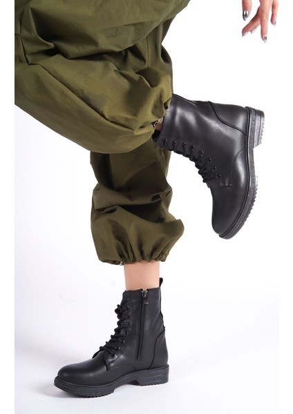 Siyah Fermuarlı lı Kaymaz Taban Kadın Postal Bot fiyatları