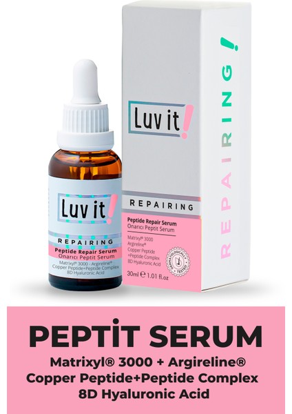 Luv It! Yaşlanma Karşıtı, Cilt Yenileyici ve Onarıcı Peptit Serum