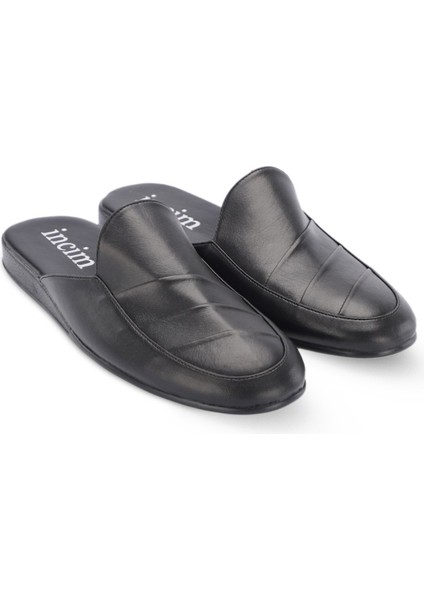 Incim ®| Mamba Erkek Siyah Lüks Rahat Hafif Konforlu Misafir Ev Bohça Çeyiz ve Damat Terliği 104