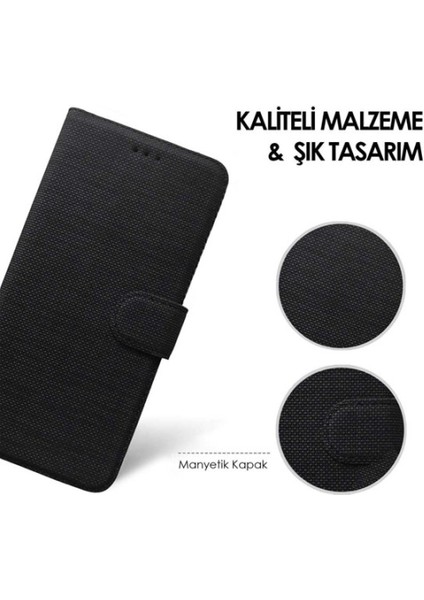 Samsung Galaxy S23 Ultra Cüzdanlı Standlı Kartlıklı Kapaklı Kumaş Kılıf